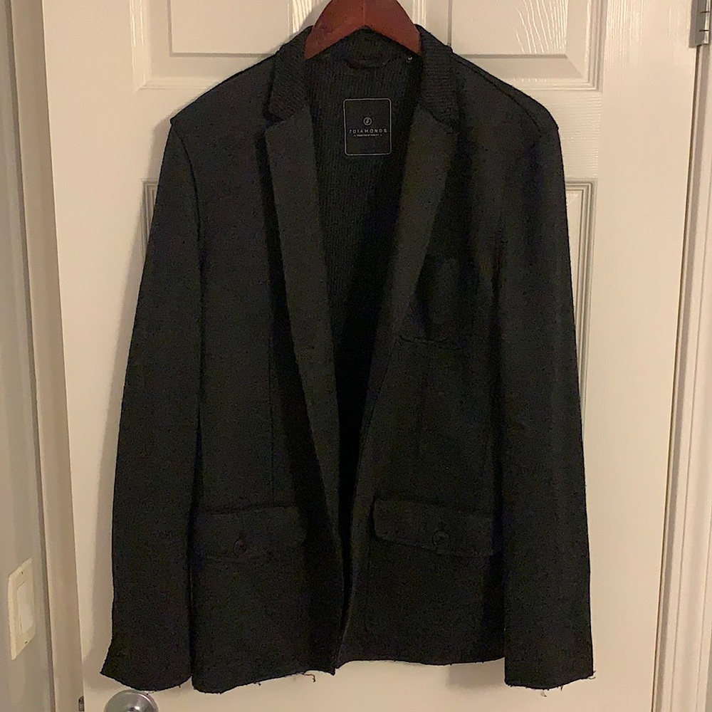 7Diamonds Men’s Patch Pocket, Rough Cut, Naturally Frayed Sport Coat